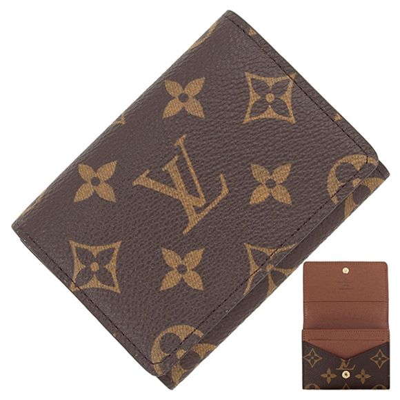 Louis Vuitton Monogram Leather Brown Gold Wallet